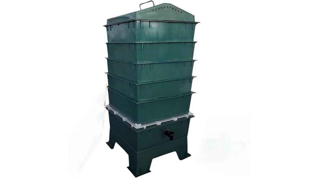 dark green worm compost bin