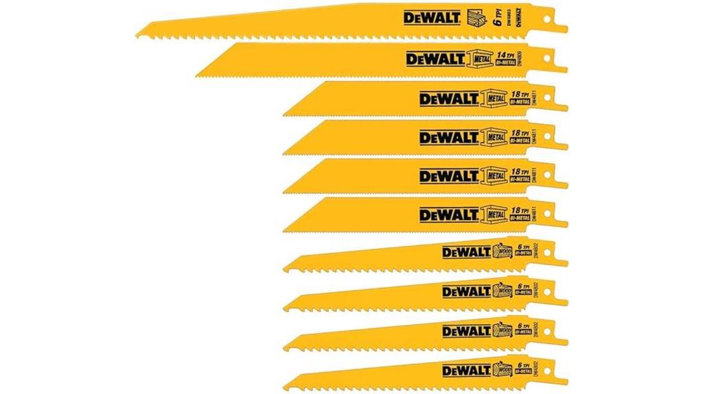 dewalt 10 piece saw blades