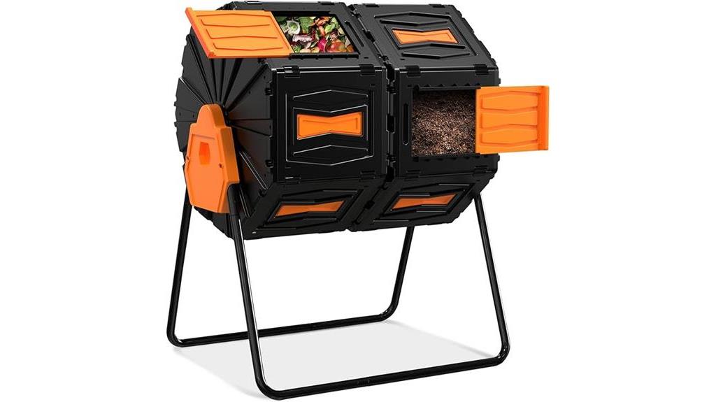 dual chamber compost tumbler