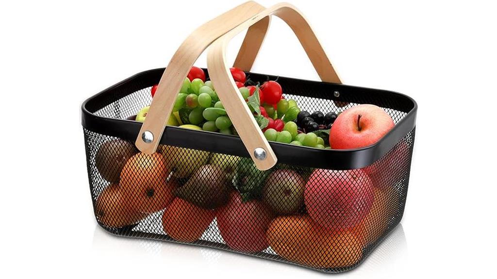 mesh storage basket handle