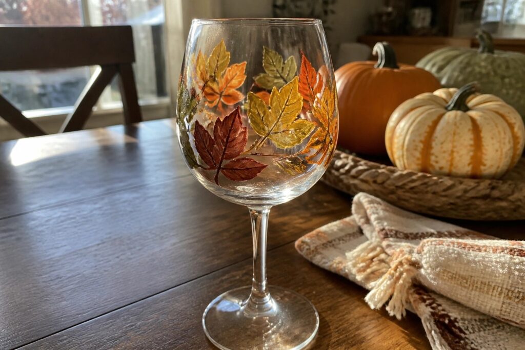 Harvest Wine Painted Glass